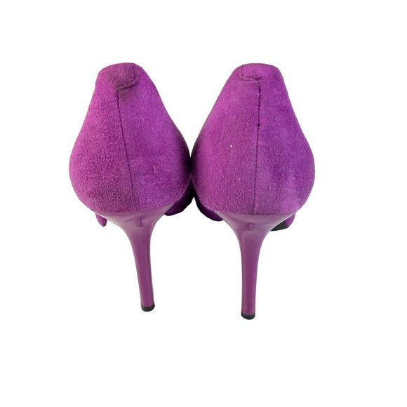 GUESS Merilyn Pumps Size 9 M Pointy Toe Stiletto Suede Leather Fuchsia Purple - Picture 8 of 11